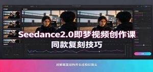 Seedance2.0即梦视频创作课：剧本式视频制作，同款复刻技巧，多行业案例落地教学-副业网创