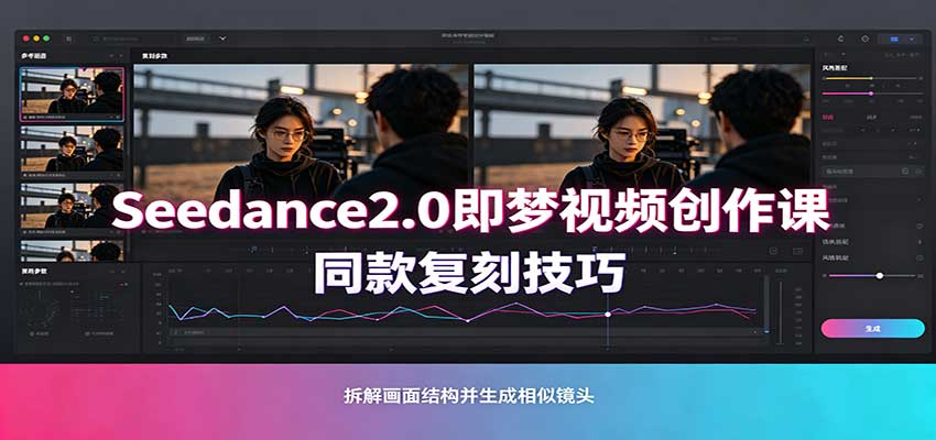 Seedance2.0即梦视频创作课：剧本式视频制作，同款复刻技巧，多行业案例落地教学-副业网创