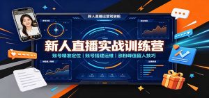 新人直播实战训练营：账号精准定位，账号搭建运维，涨粉峰值留人技巧-副业网创