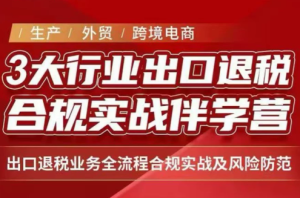 王老师·《生产+外贸+跨境电商企业》出口退税陪跑营-副业网创