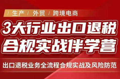 王老师·《生产+外贸+跨境电商企业》出口退税陪跑营-副业网创