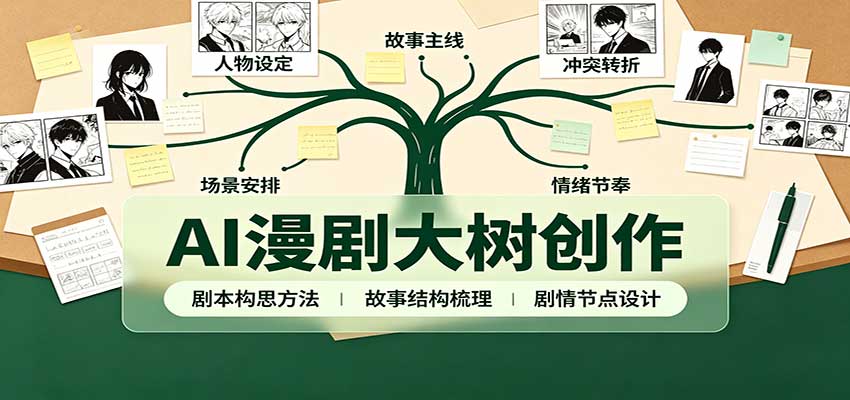 AI漫剧大树创作:剧本构思课程讲解,软件插件配置,配套工具资料完整梳理-副业网创