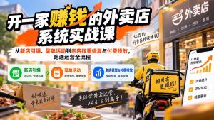 开一家赚钱的外卖店系统实战课：从新店引爆、菜单活动到老店权重修复与付费投放，跑通运营全流程-副业网创