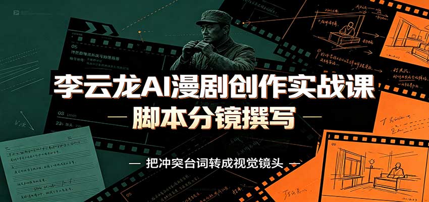 李云龙AI漫剧创作实战课：角色人设还原，脚本分镜撰写，AI漫剧成片完整制作教学-副业网创