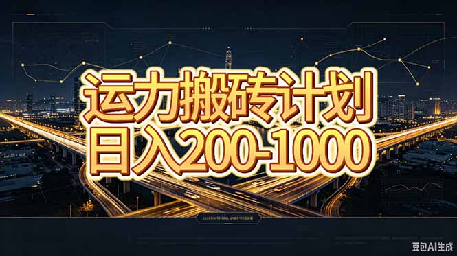 运力搬砖，风口项目。当日收益稳定200-1000。 每天仅需一小时，新人轻松上手。-副业网创