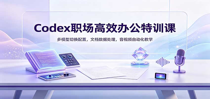 Codex职场高效办公特训课：多模型切换配置，文档数据处理，音视频自动化教学-副业网创