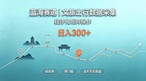蓝海赛道  文旅出行数据采集  程序化矩阵操作    低成本  零门槛   当天可见收益   日入300+-副业网创