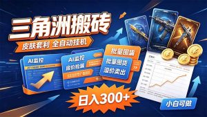 三角洲搬砖 独家捡漏套利玩法 0封号单机日产300＋-副业网创