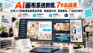 AI画布系统教程，7节实战课从零入门到精通电商商品作图、精准提示词、视频复刻、广告成片制作-副业网创