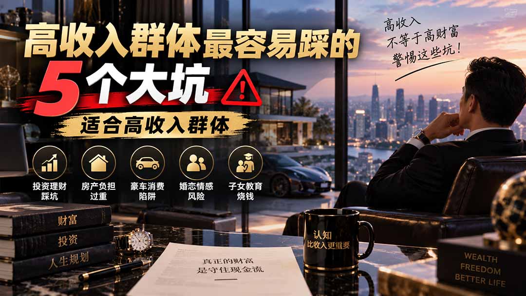 付费文章:高收入群体最容易踩的5个大坑,适合高收入群体-副业网创
