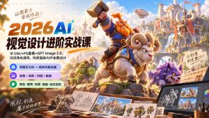 2026AI视觉设计进阶实战课-更新：学习MJ+PS香蕉+GPT Image 2.0，完成角色建筑、场景插画与IP全案设计-副业网创