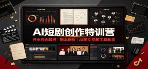 AI短剧创作特训营：行业机会解析，剧本创作，AI图文视频工具教学(文字版)-副业网创