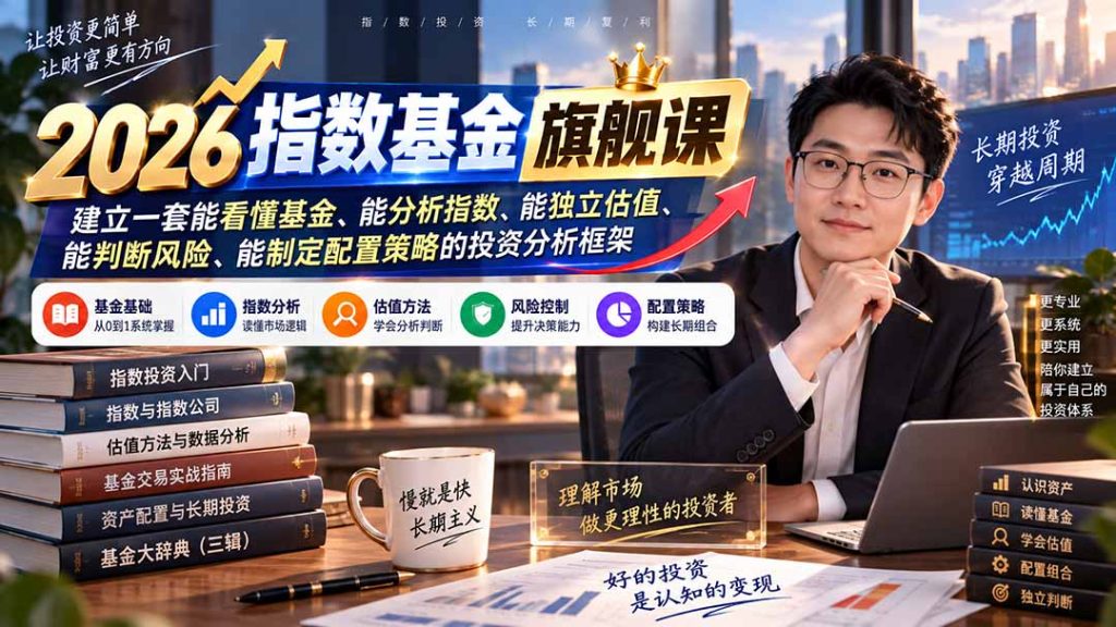 2026指数基金旗舰课｜建立一套能看懂基金、能分析指数、能独立估值、能判断风险、能制定配置策略的投资分析框架-副业网创