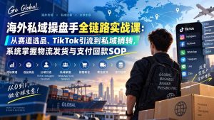海外私域操盘手全链路实战课：从赛道选品、TikTok引流到私域销转，系统掌握物流发货与支付回款SOP-副业网创