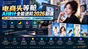 电商头等舱AI设计全能进阶2026新课：PS+即梦+Nano Banana+ComfyUI，从产品精修到详情页全案设计-副业网创