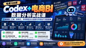 Codex+电商BI数据分析实战课-更新：从销售额、订单、客单价、毛利率到SKU动销与流量投产完整建模-副业网创