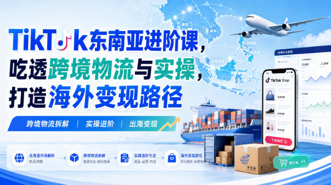 TikTok东南亚进阶课，吃透跨境物流与实操，打造海外变现路径-副业网创