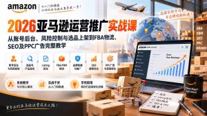 2026亚马逊运营推广实战课：从账号后台、风险控制与选品上架到FBA物流、SEO及PPC广告完整教学-副业网创