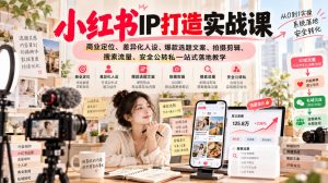 小红书ip打造实战课,商业定位、差异化人设、爆款选题文案、拍摄剪辑、搜索流量、安全公转私一站式落地教学-副业网创