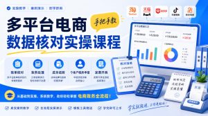 多平台电商数据核对实操课程，手把手教账单核对、账务处理、成本结转、个体户税务申报与发票开具-副业网创