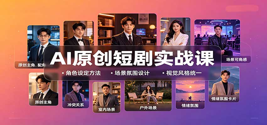AI原创短剧实战课：从零搭建短剧创作全流程，批量产出可上线剧本-副业网创