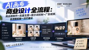 AI画布商业设计全流程：商品图制作+批量生图+提示词控制+广告视频，全流程实操一次打通法-副业网创