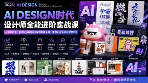 2026AI DESIGN时代设计师全能进阶实战课：从字体创意、版式布局到电商包装与品牌全案，掌握AI商业设计完整方法-副业网创