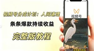 视频号新玩法之AI动漫画风励志视频，不用会画画、不用拍摄，持续化收益，详细拆解-副业网创