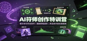AI符师创作特训营:提示词与符法创作,漫剧剪辑进阶,多品类内容实操指南-副业网创
