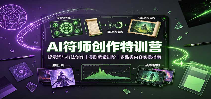 AI符师创作特训营：提示词与符法创作，漫剧剪辑进阶，多品类内容实操指南-副业网创