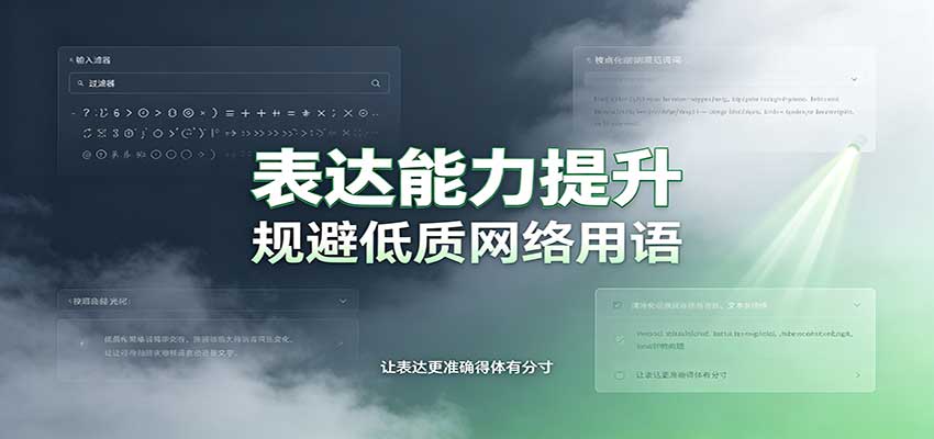 表达能力提升：语言塑造思想逻辑，规避低质网络用语，强化心智感知-副业网创