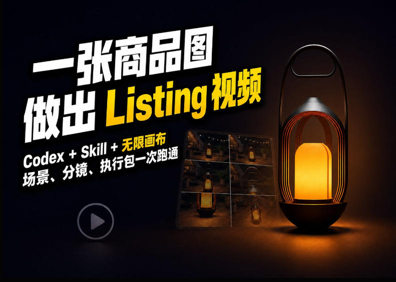 Codex+无限画布,把一张商品图变成可执行的Amazon Listing视频-副业网创