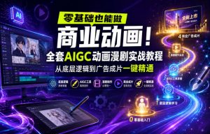 零基础也能做商业动画！全套AIGC动画漫剧实战教程，从底层逻辑到广告成片一键精通(更新0905)-副业网创