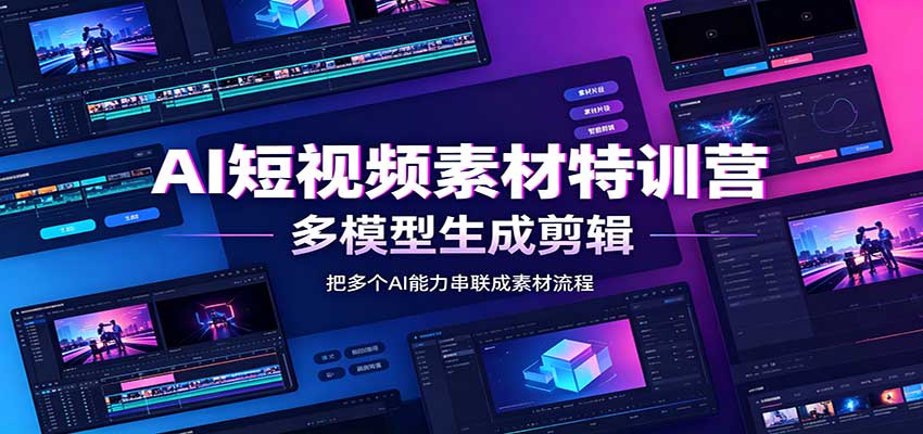 AI短视频素材特训营：Codex本地部署实操，多模型生成剪辑，爆量素材挖掘教学-副业网创