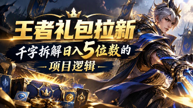 王者游戏礼包拉新_千字拆解日入5位数的项目逻辑-副业网创