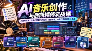 AI音乐创作与后期精修实战课:从音频分离、快速扒带到人声克隆、混音母带,完整打磨原创音乐作品-副业网创