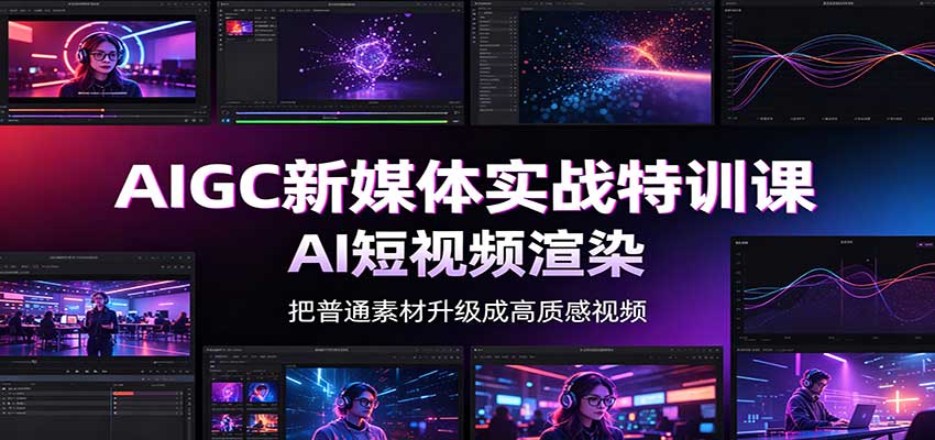 AIGC新媒体实战特训课：工具入门实操，AI短视频渲染，数字人商业视频制作-副业网创
