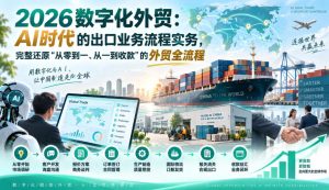 2026数字化外贸：AI时代的出口业务流程实务，完整还原”从零到一、从一到收款”的外贸全流程-副业网创