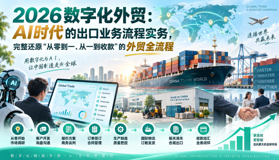 2026数字化外贸：AI时代的出口业务流程实务，完整还原”从零到一、从一到收款”的外贸全流程-副业网创