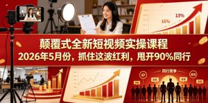 颠覆式全新短视频实操课程,抓住这波红利,甩开90%同行(更新2026年9月份)-副业网创
