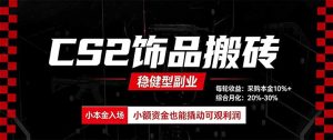 CS2饰品搬砖,每轮收益为采购本金的10%+,综合月化为20-30%,稳健型副业-副业网创