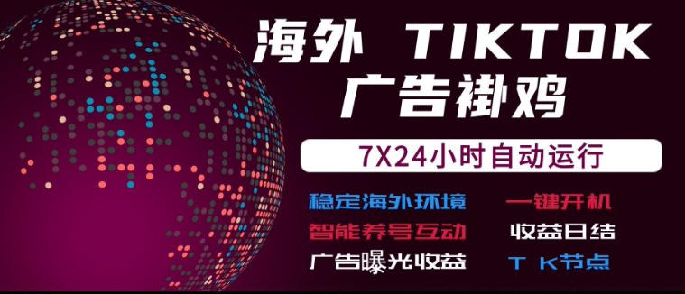海外TikTok挂G流量变现,7X24自动运行,广告曝光收益,收益日结【揭秘】-副业网创