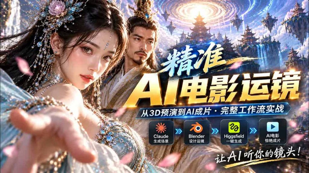 AI视频终于能精准运镜了！Claude + Blender + Higgsfield 免费插件实测-副业网创