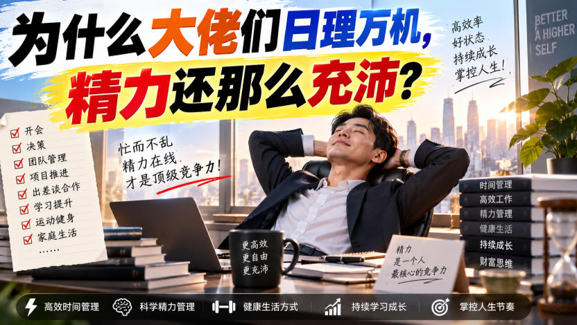 付费文章:为什么大佬们日理万机,精力还那么充沛?-副业网创
