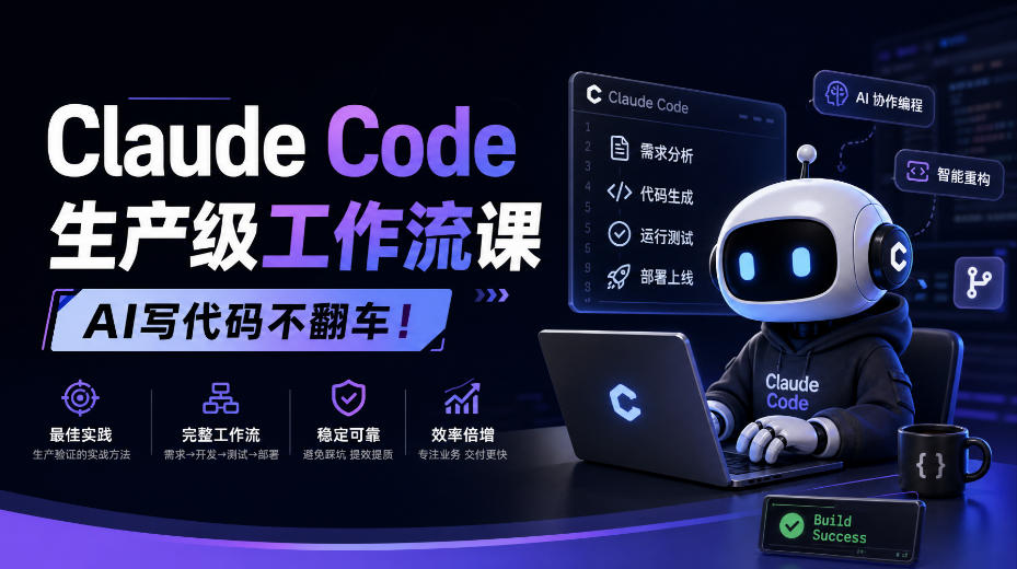 Claude Code生产级工作流课，AI写代码不翻车！【原创双语字幕】-副业网创