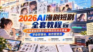 2026AI漫剧短剧全套教程,从零基础启蒙到S级精品实战全覆盖,学会即落地、制作即变现-副业网创