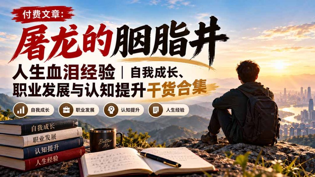 付费文章：屠龙的胭脂井人生血泪经验｜自我成长、职业发展与认知提升干货合集-副业网创