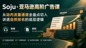 亚马逊高阶广告课，从站内流量通道全盘点切入，讲透自然排名的底层逻辑(直播+音频+资料)-副业网创