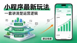 微信小程序最新玩法   四种收益来源，单日收入400+-副业网创