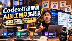 【无水印】Codex打造专属AI员工团队实战课：从个人知识库、记忆系统到岗位分工、任务协作与封面设计站搭建-副业网创